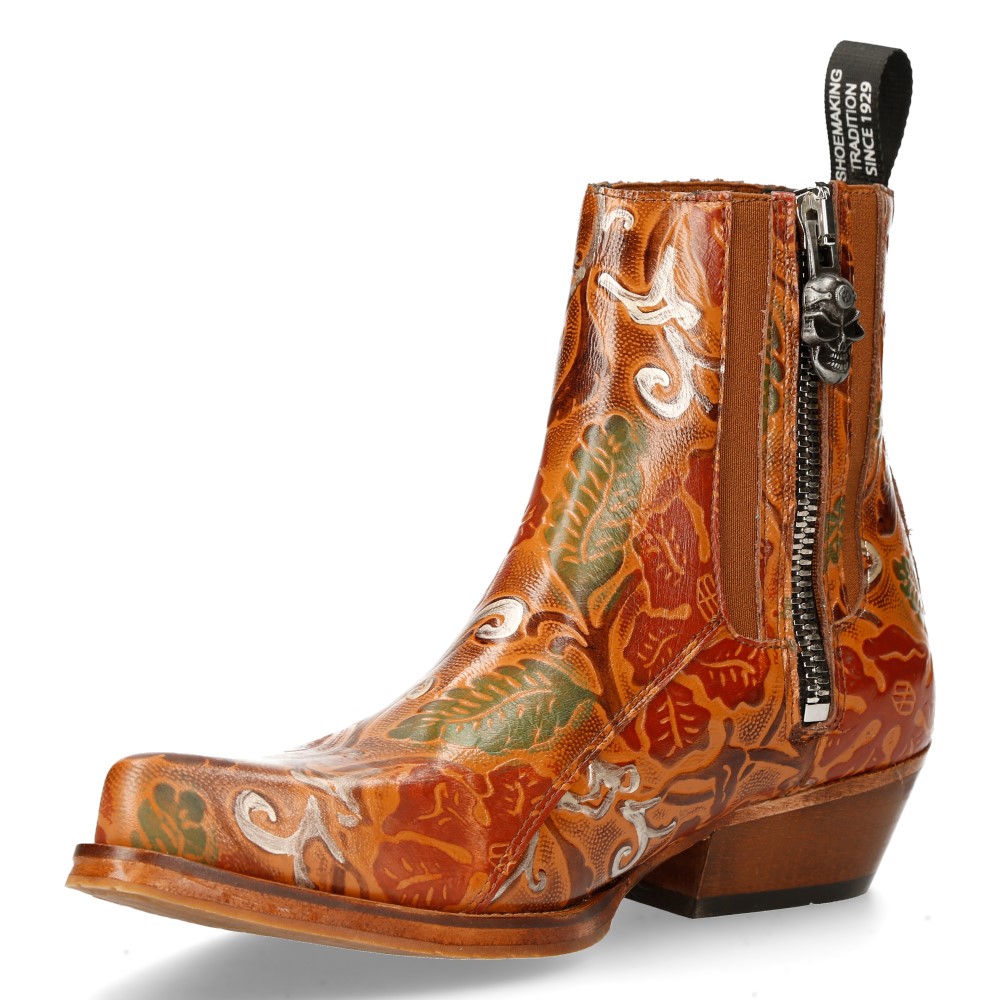 画像5: M-GY501C-C3 VINTAGE FLOWER WESTERN, SUELA SPAY MIEL GRABADO LASER TACON CANTO NATURAL